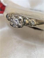 Vintage Estate 14kt Gold Diamond Ring, size 7
