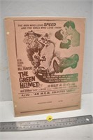 Cardboard "Green Helmet' Poster 9" x 12"