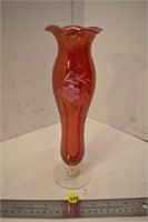 Cranberry Cornflower Vase