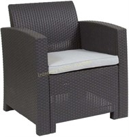 Flash Furniture Dark Grey Faux Rattan Patio Chair