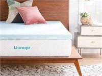 LinenSpa 3” Gel Memory Foam Mattress Topper King