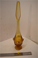 Amber Art glass Vase