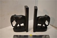 Wooden Elephant Bookends