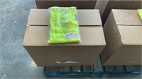 Box of Fluorescent Lime Contractors Safety Vests,