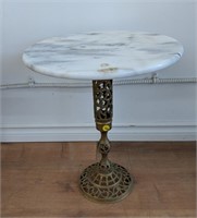 15" Dia. Marble Top w/Brass Stand 18" Tall