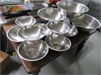 Lot (11) Stainless Mixing Bowls