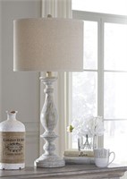 L235344 Ashley White Wash Large 32" Table Lamp