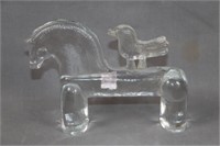 Glass Horse with Bird
