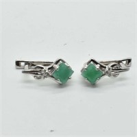 Emerald & Cz(1.1ct) Earrings