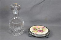 Glass Decanter and Trivet