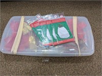 Tote of Christmas Bows & 5 Tree Removal Bags