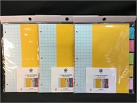 U Brands 5 Tab Dividers color block , set of 3