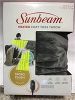 Sunbeam heated throw 
50inx60in - gray