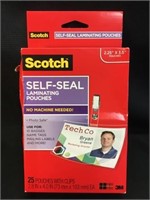 Scotch self seal laminating pouches , only one