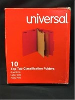 Universal 10 Top Tab classification folders