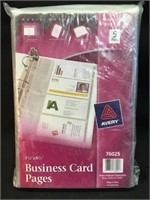 Avery Business card pages