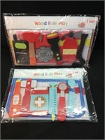 Wood role play sets, set of 2