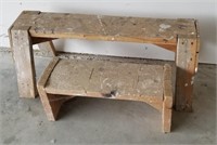 (2) Wood Bench Stands