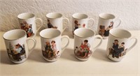 (8) Collectible Norman Rockwell Coffee Cup Mugs