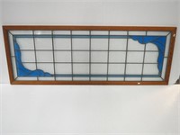 Leaded Stain Glass 6ft Panel w/Oak Frame