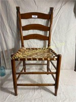 119-Antique Jackson chair with Hide woven seat