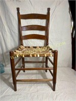 121-Antique Jackson chair with Hide woven seat