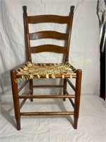 122-Antique Jackson chair with Hide woven seat