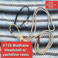 Tag #726 - Biothane Headstall w/ Yachtline Reins