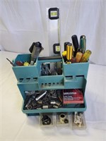 Blue Tool Caddy Full of Tools