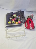 Shower Curtain, Hooks, Caddy and Steamer