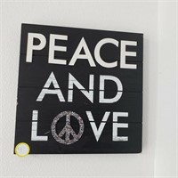 Peace and Love Wooden Sign