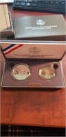 1991 US Mint Mount Rushmore Anniversary Two Coins