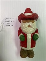 Hand Carved by Debbie Barr - Cowboy Santa -