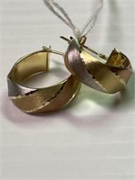 14k Gold - Tri Toned- Italy Milor Earrings