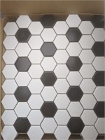 BLACK AND WHITE HEXAGONAL Mosaic SOLD BY THE SHEET