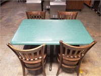 48'' x 30'' Green Dinning Table & chairs