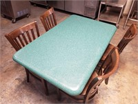 48'' x 30'' Green Dinning Table & chairs