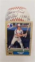 Vance Law  Signed baseball & signed Card 1988