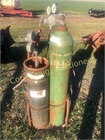 Cutting torch, hoses, tanks & cart,
