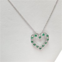 $100 Silver Emerald CZ Necklace