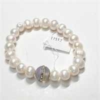$300 Silver Pearl CZ Bracelet