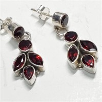 $160 Silver Garnet Earrings