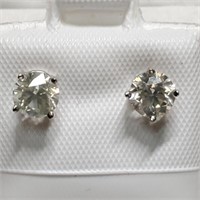 Certified 14K Diamond(0.98Ct,I1-I2,J-K) Earrings