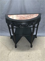 Marble Top 1/2 Moon 3 Tier Hall Table