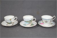 Lot - 3 Cups and Saucers