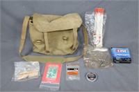 Canvas Fishing Bag and Contents