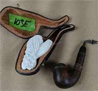 Meerschaum Pipe With Case, Tobacco Pipe
