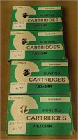 4 Boxes 7,62x54r Russia Hunting Cartridges Ammo