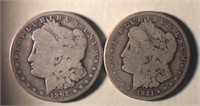 Two Circulated Morgan Dollars