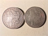 1904-O and 1921-S Morgan Silver Dollars